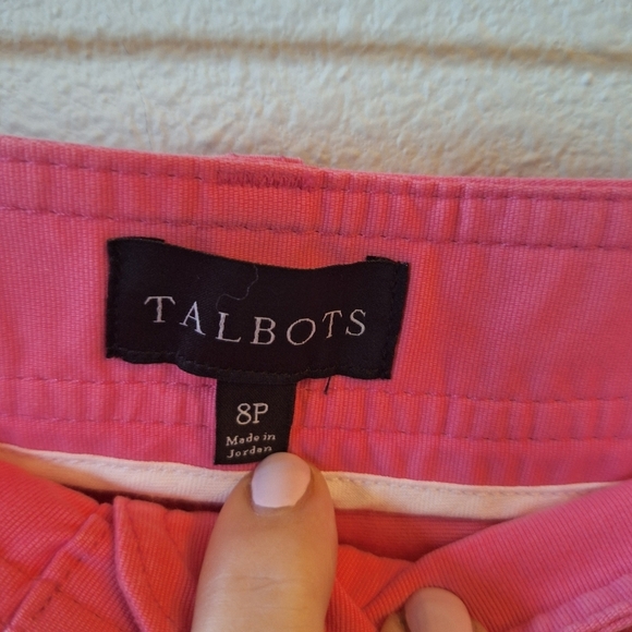 Talbots Womens Pink Geranium Wide Leg Cropped Pants Size 8P - Picture 2 of 10
